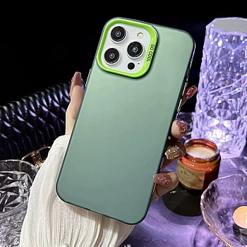 Frosted Solid Colour Shockproof Case for iPhone 15 Plus / 14 Plus - Green