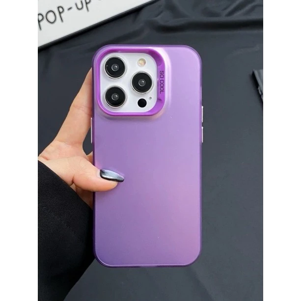 Frosted Solid Colour Shockproof Case for iPhone 14 Pro - Purple