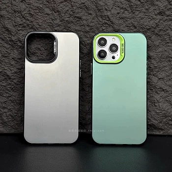 Frosted Solid Colour Shockproof Case for iPhone 14 - Grey