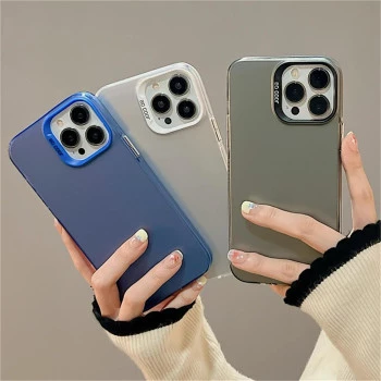 Frosted Solid Colour Shockproof Case for iPhone 13 Pro - Blue