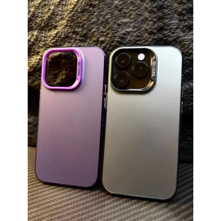 Frosted Solid Colour Shockproof Case for iPhone 14 Pro - Purple