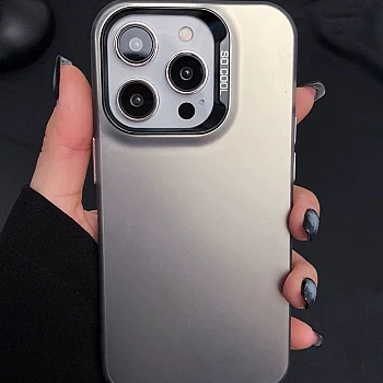 Frosted Solid Colour Shockproof Case for iPhone 14 - Grey