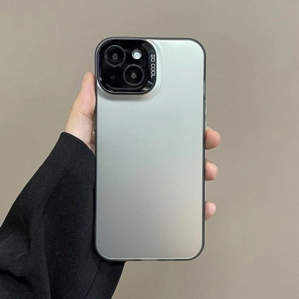 Frosted Solid Colour Shockproof Case for iPhone 14 - Grey