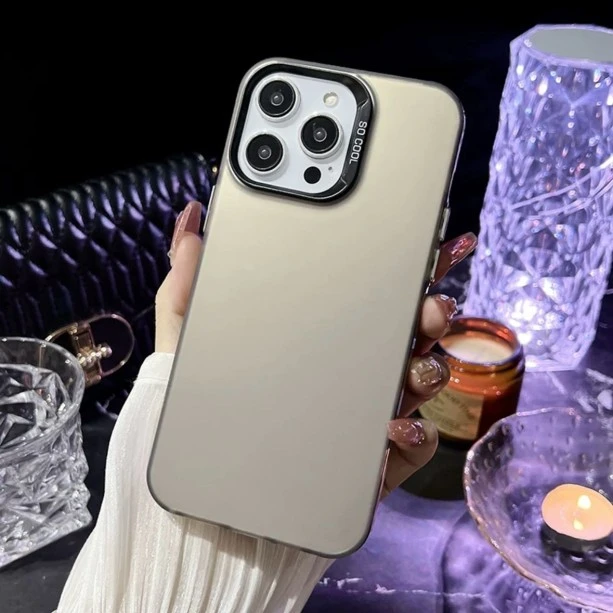 Frosted Solid Colour Shockproof Case for iPhone 14 - Grey