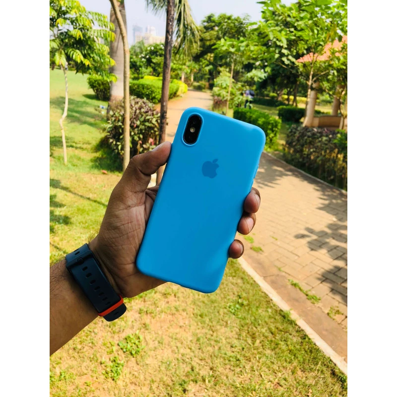 Striking Cyan Blue iPhone Soft Case For XsMax