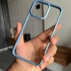 Metallic Sierra Blue bumper transparent shockproof case for iPhone 12 / 12 pro camera protection cover