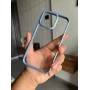 Metallic Sierra Blue bumper transparent shockproof case for iPhone 12 / 12 pro camera protection cover