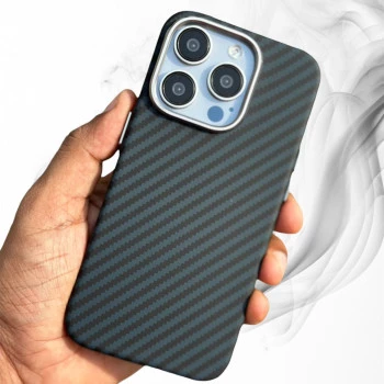 Carbon Fibre Texture Case For iPhone 14 Pro Max - Blue