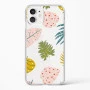 iPhone 12 Crystal Clear Transparent Back Cover with Colourful Leaf Floral Design