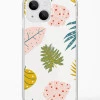 iPhone 14 Crystal Clear Transparent Back Cover with Colourful Leaf Floral Design