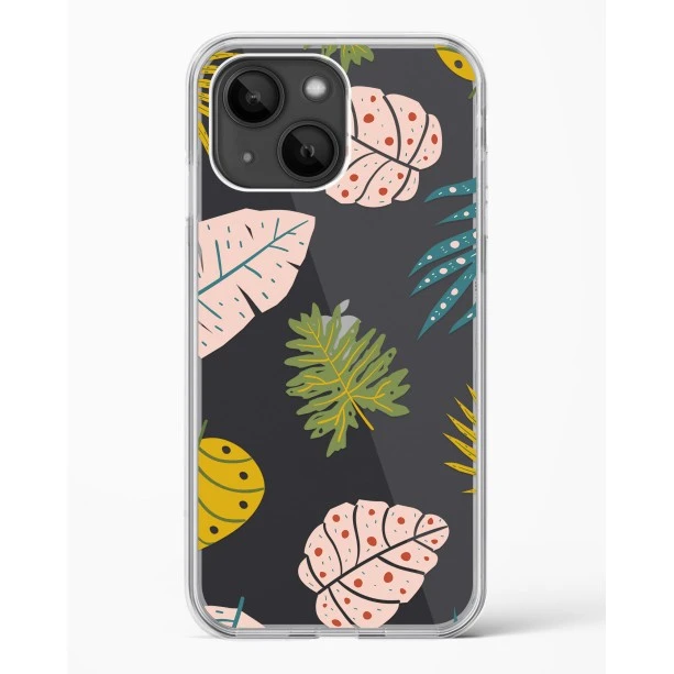 iPhone 14 Plus Crystal Clear Transparent Back Cover with Colourful Leaf Floral Design