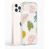 iPhone 14 Pro Max Crystal Clear Transparent Back Cover with Colourful Leaf Floral Design