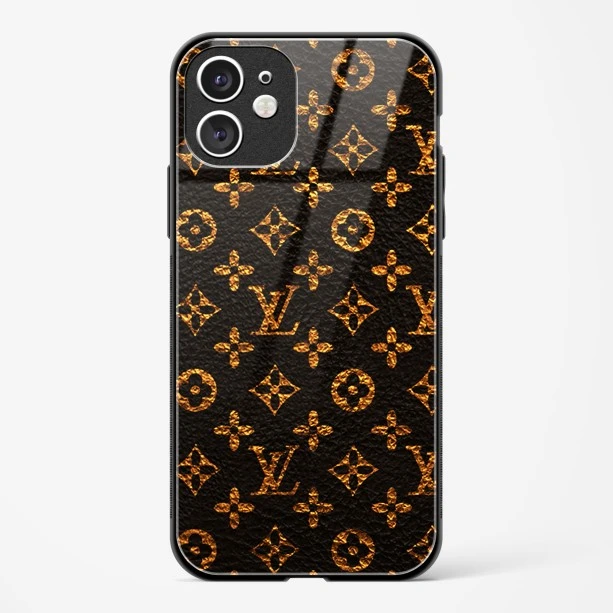 LV Black Gold Glass Case for iPhone 11