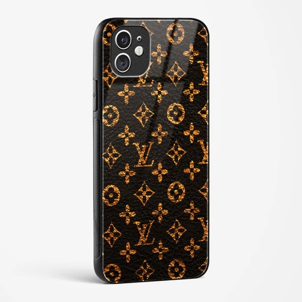 LV Black Gold Glass Case for iPhone 11