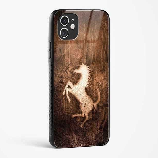 Ferrari Design Gold Glass Case for iPhone 11