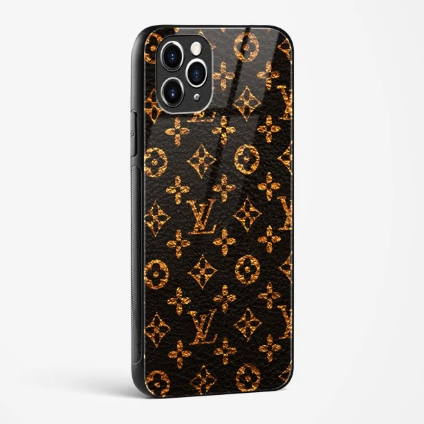 LV Black Gold Glass Case for iPhone 11 Pro Max