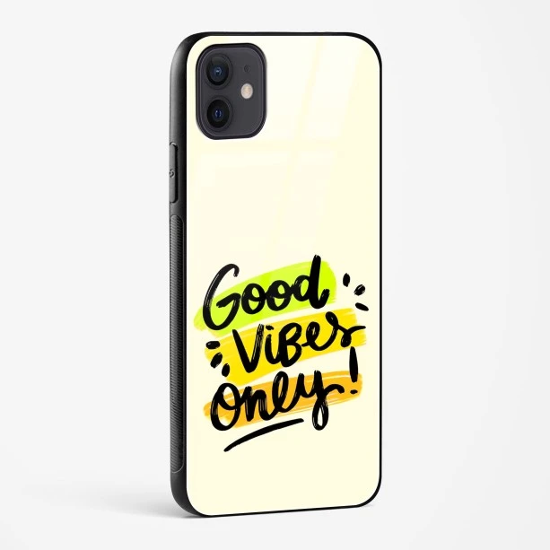 Good Vibes Only Glass Case Phone Cover For iPhone 12