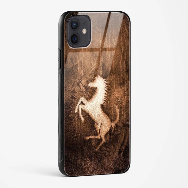 Ferrari Design Gold Glass Case for iPhone 12