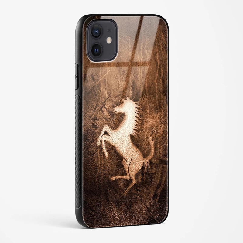 Ferrari Design Gold Glass Case for iPhone 12
