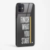 Finish Quote Glass Case for iPhone 12