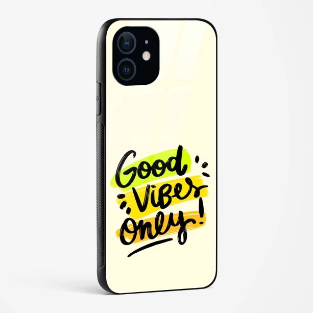Good Vibes Only Glass Case Phone Cover For iPhone 12 Mini