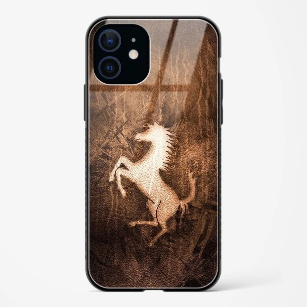 Ferrari Design Gold Glass Case for iPhone 12 Mini