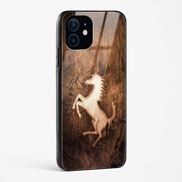 Ferrari Design Gold Glass Case for iPhone 12 Mini