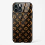 LV Black Gold Glass Case for iPhone 12 Pro