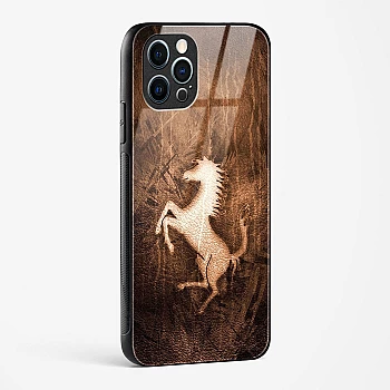 Ferrari Design Gold Glass Case for iPhone 12 Pro
