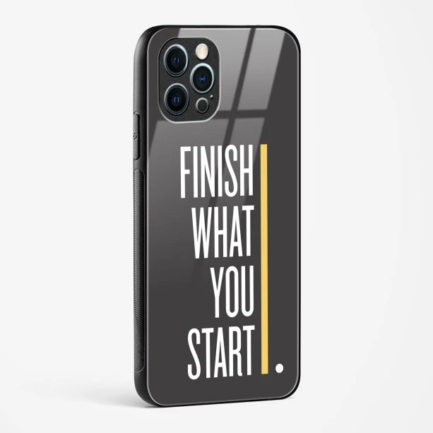Finish Quote Glass Case for iPhone 12 Pro