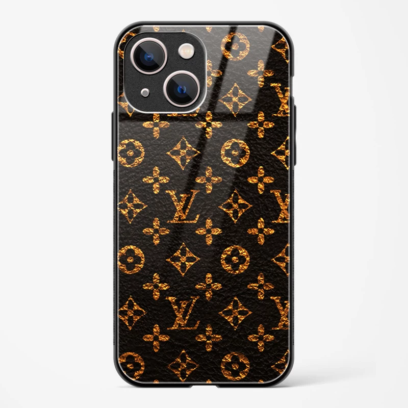 Buy LV Black Gold Glass Case for iPhone 13