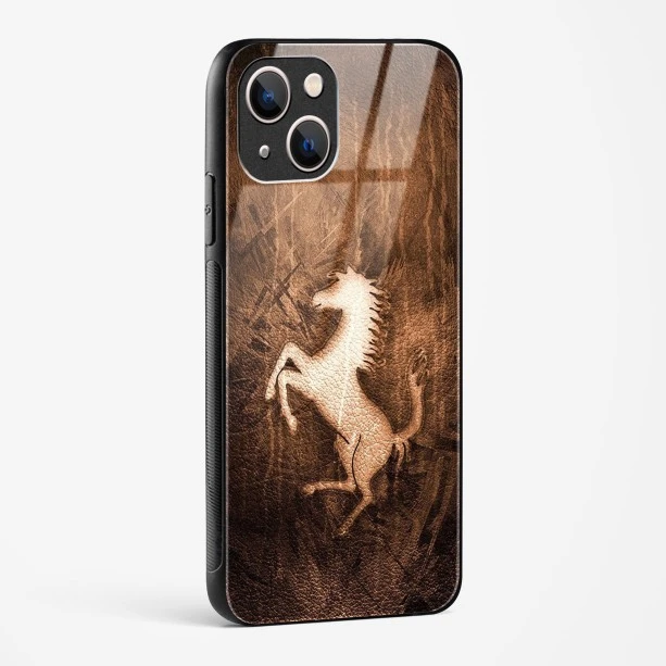 Ferrari Design Gold Glass Case for iPhone 13