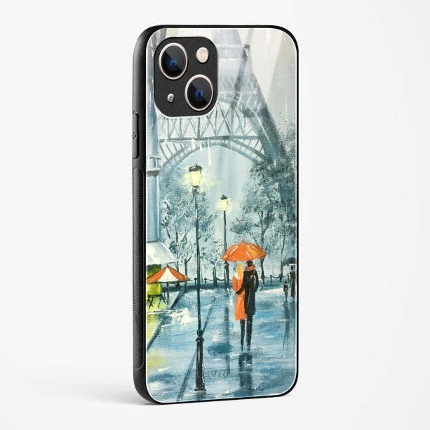 Romantic Couple Walking In Rain Glass Case Phone Cover For iPhone 13 Mini