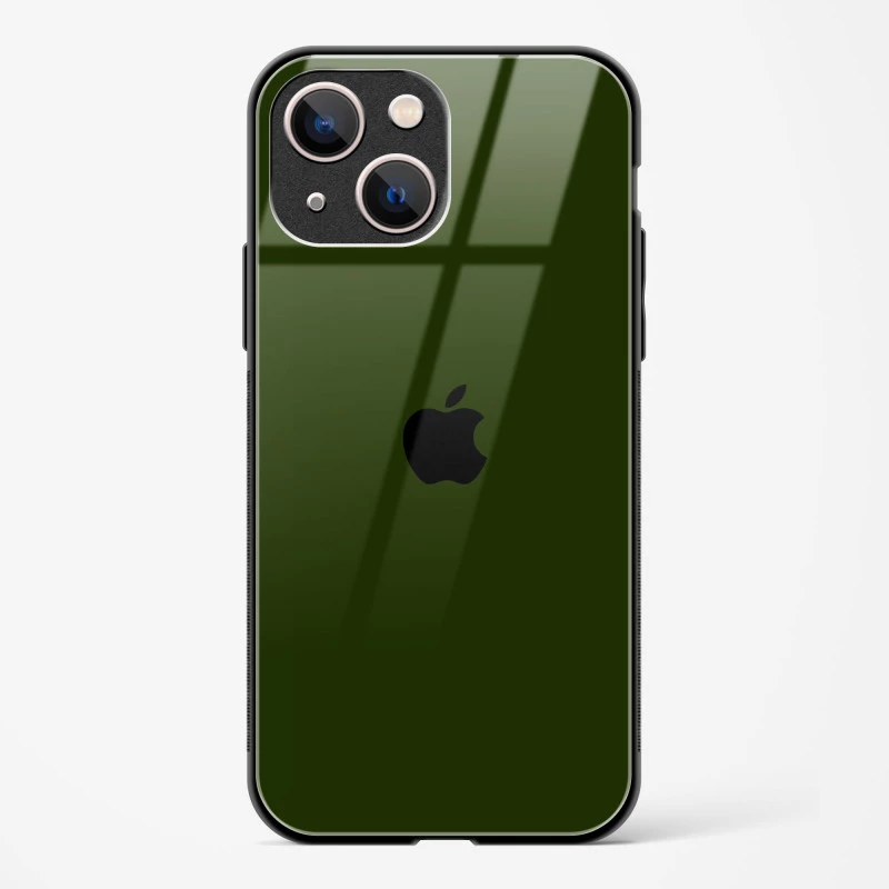 Dark Green Glass Case for iPhone 13 Mini