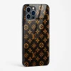LV Black Gold Glass Case for iPhone 13 Pro