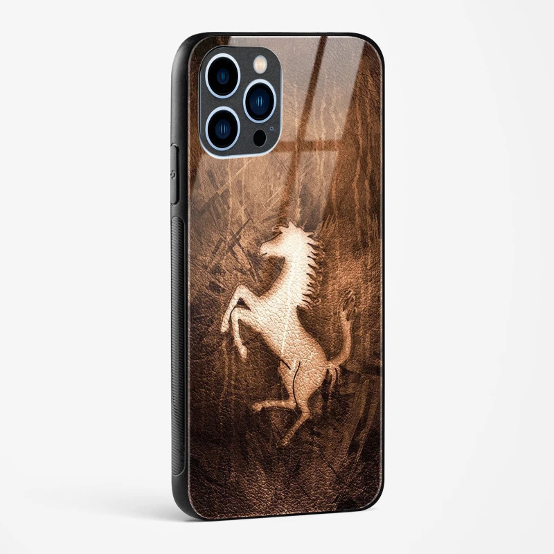 Ferrari Design Gold Glass Case for iPhone 13 Pro