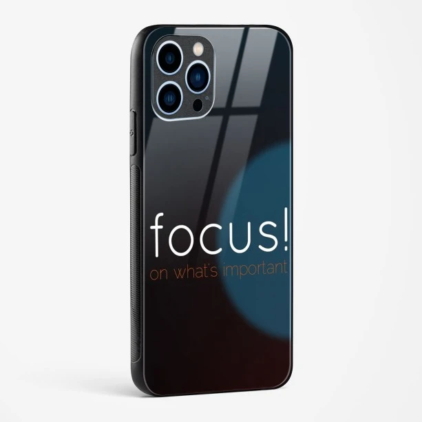 Focus Quote Glass Case for iPhone 13 Pro
