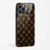 LV Black Gold Glass Case for iPhone 13 Pro Max