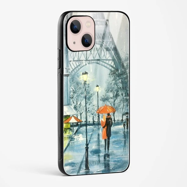 Romantic Couple Walking In Rain Glass Case Phone Cover For iPhone 14