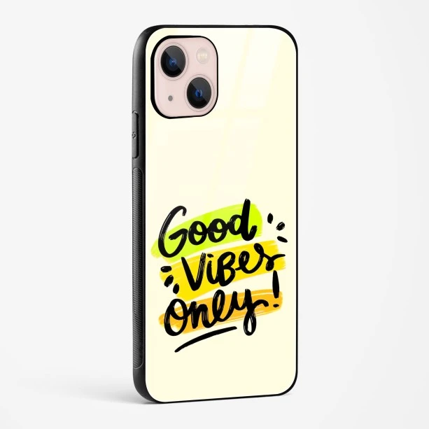 Good Vibes Only Glass Case Phone Cover For iPhone 15