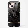 Black Golden Unicorn Glass Case for iPhone 15