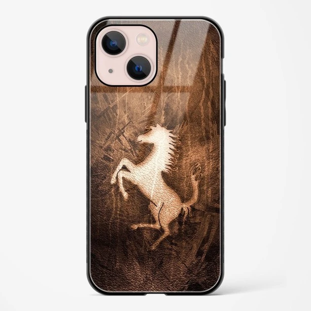 Ferrari Design Gold Glass Case for iPhone 15