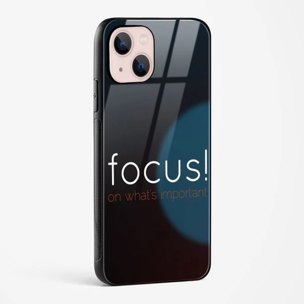Focus Quote Glass Case for iPhone 14