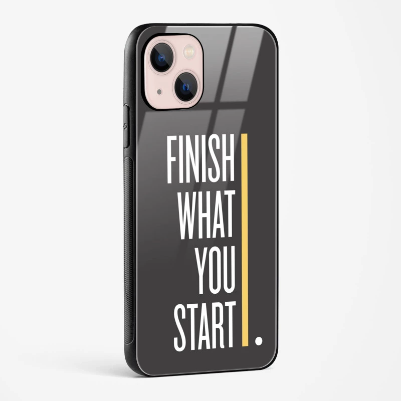 Finish Quote Glass Case for iPhone 14