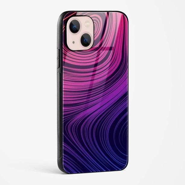 Spiral Design Glass Case for iPhone 15