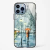 Romantic Couple Walking In Rain Glass Case Phone Cover For iPhone 15 Plus