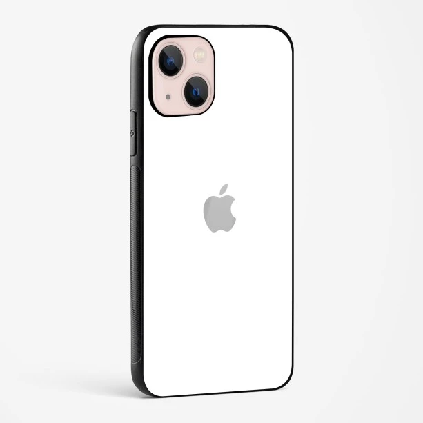 Pure White Glossy Glass Case for iPhone 15 Plus