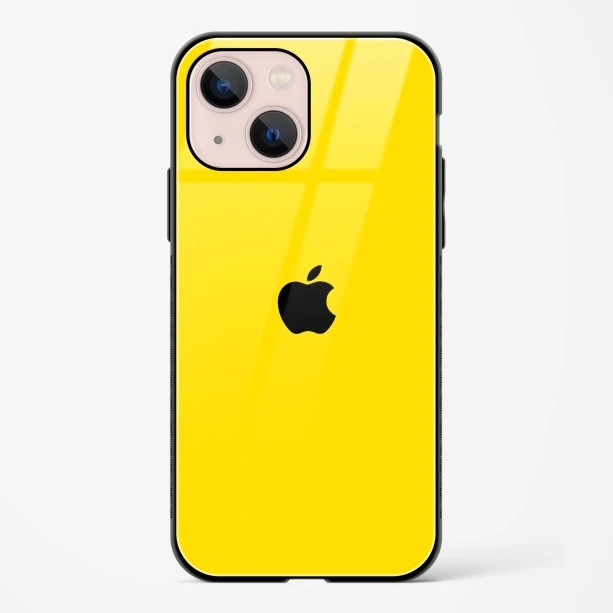 Yellow Glass Case for iPhone 15 Plus
