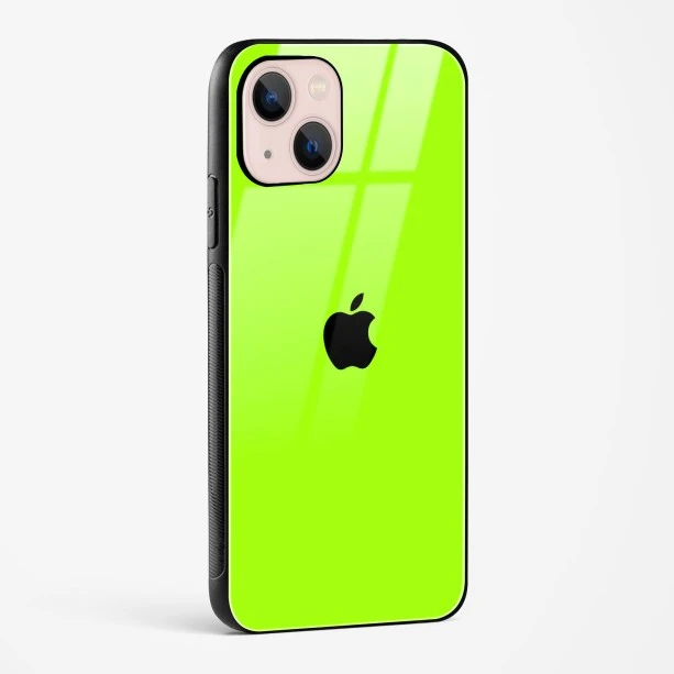 Neon Green Glass Case for iPhone 15 Plus