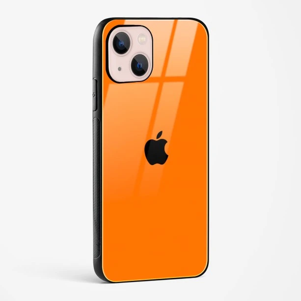Orange Glass Case for iPhone 14 Plus